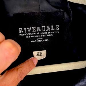 Black leather RIVERDALE Sidesouth Serpent XS Jacket